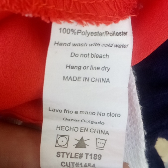 "Fio Fio" orange designer polyester tank top - Picture 6 of 6